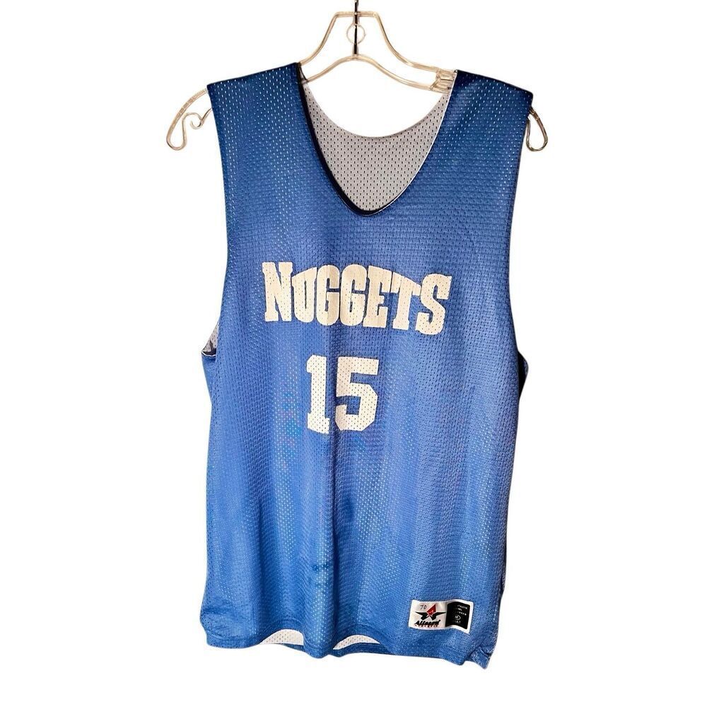 VTG Denver Nuggets Reversible Jersey Sz M NBA Alleson Athletic #15 Basketball